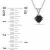 Thumbnail Image 1 of 1 CT. Enhanced Black Princess-Cut Diamond Solitaire Pendant in 10K White Gold - 17"