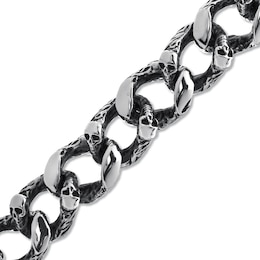 Skull Link Bracelet in Stainless Steel - 8.5"