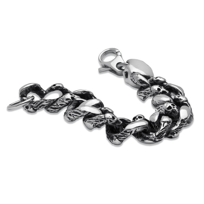 Men's Skull Bracelet in Silver