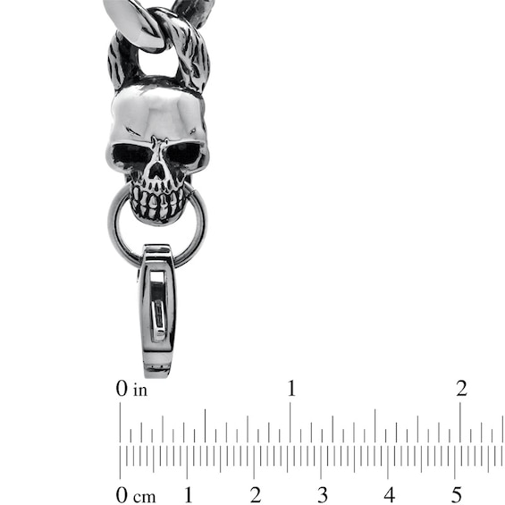 Skull Link Bracelet in Stainless Steel - 8.5"