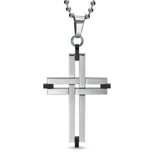 Men's Cross Pendant in Stainless Steel - 22