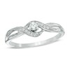 Thumbnail Image 1 of 1/10 CT. T.W. Diamond Ribbon Bypass Promise Ring in 10K White Gold