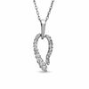 Thumbnail Image 1 of 1/3 CT. T.W. Diamond Leaf Pendant in 14K White Gold