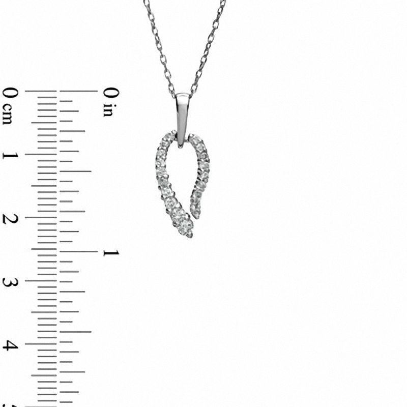 Main Image 2 of 1/3 CT. T.W. Diamond Leaf Pendant in 14K White Gold