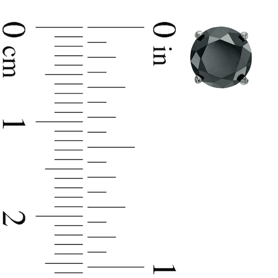5 CT. T.w. Black Diamond Solitaire Stud Earrings in 14K White Gold