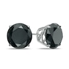 Thumbnail Image 0 of 8 CT. T.W. Black Diamond Solitaire Stud Earrings in 14K White Gold