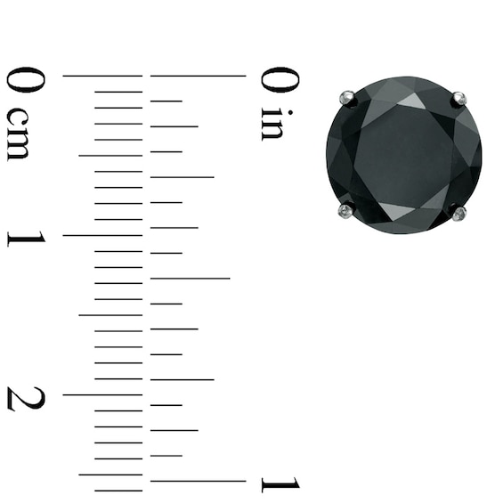 8 CT. T.w. Black Diamond Solitaire Stud Earrings in 14K White Gold