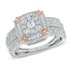 Thumbnail Image 1 of 1 CT. T.W. Diamond Vintage-Style Square Frame Engagement Ring in 10K Two-Tone Gold