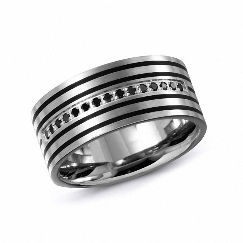 Mens black diamond wedding band zales sales