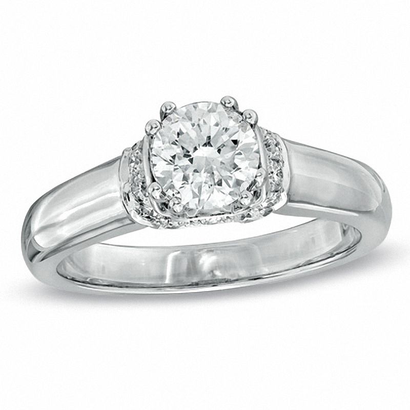 Main Image 1 of 1-1/5 CT. T.W. Certified Diamond Engagement Ring in 14K White Gold (J/I2)