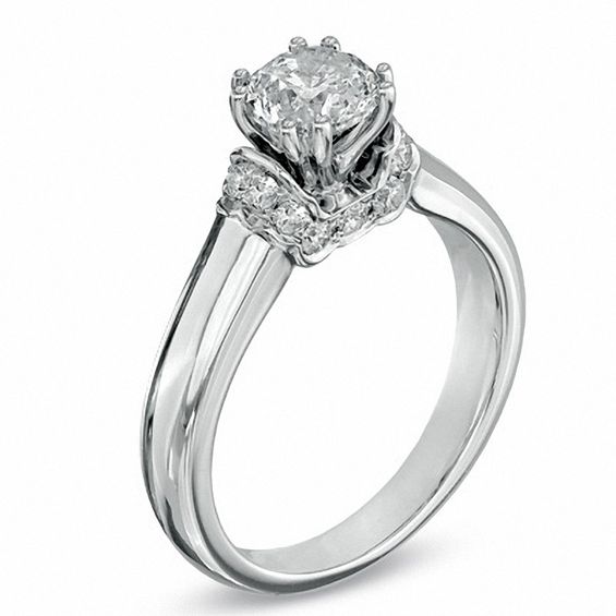 1-1/5 CT. T.w. Certified Diamond Engagement Ring in 14K White Gold (J/I2)
