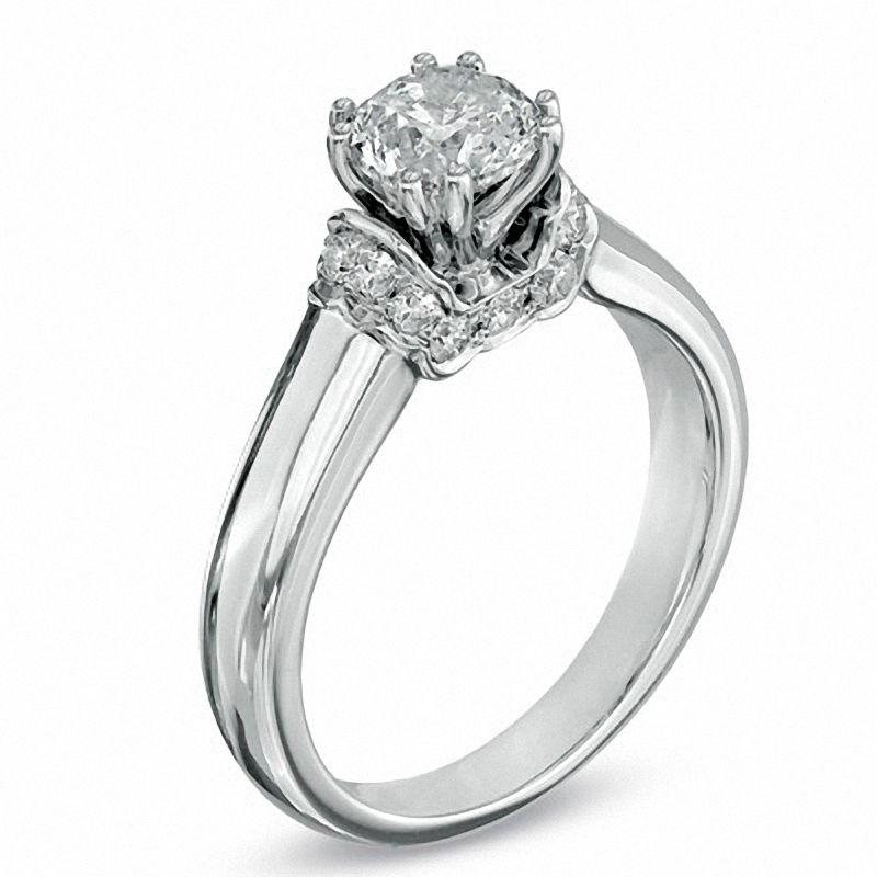 Main Image 2 of 1-1/5 CT. T.W. Certified Diamond Engagement Ring in 14K White Gold (J/I2)