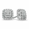 Thumbnail Image 1 of 1 CT. T.W. Princess-Cut Diamond Double Frame Stud Earrings in 10K White Gold