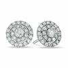 Thumbnail Image 1 of 1 CT. T.W. Diamond Double Frame Stud Earrings in 10K White Gold