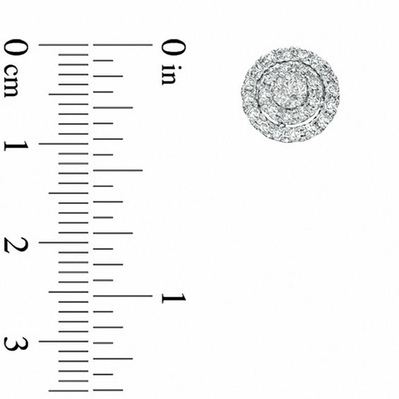 1 CT. T.w. Diamond Double Frame Stud Earrings in 10K White Gold