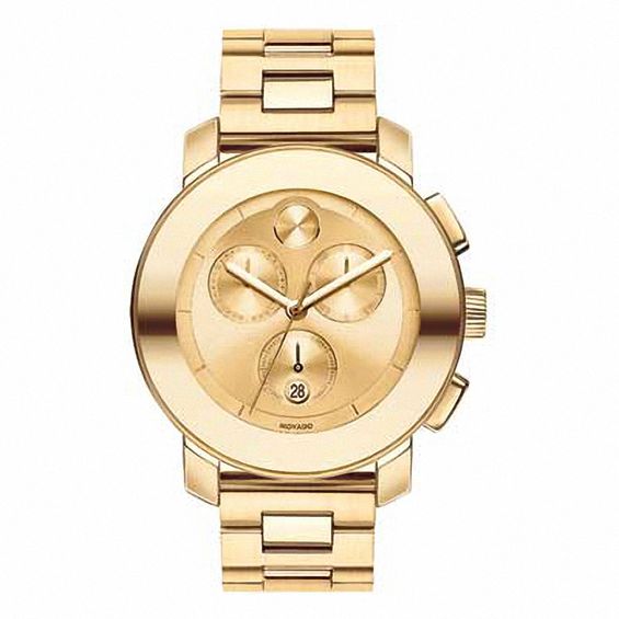 Ladies' Movado BoldÂ® Gold-Tone Stainless Steel Chronograph Watch (3600076)