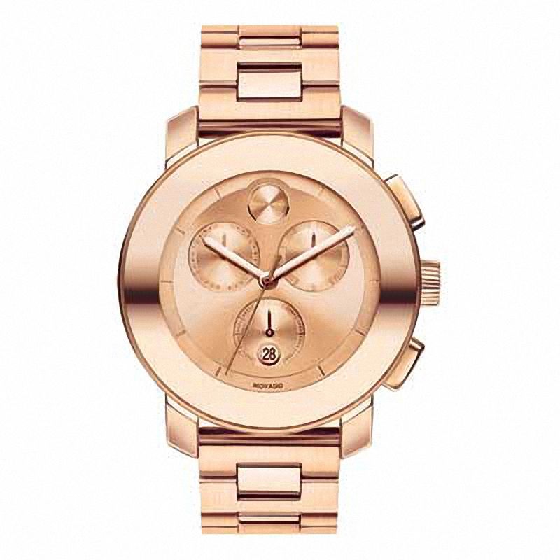 Ladies' Movado Bold® Rose-Tone Stainless Steel Chronograph Watch (3600077)