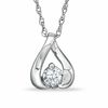 Thumbnail Image 1 of 1/10 CT. Diamond Drop Pendant in 10K White Gold