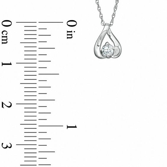 1/10 CT. Diamond Drop Pendant in 10K White Gold