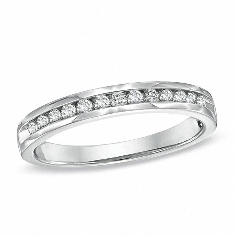 Main Image 1 of 1/4 CT. T.W. Certified Diamond Anniversary Band in 14K White Gold (I/SI2)