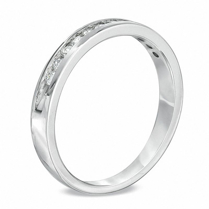 1/4 CT. T.W. Certified Diamond Anniversary Band in 14K White Gold (I/SI2)