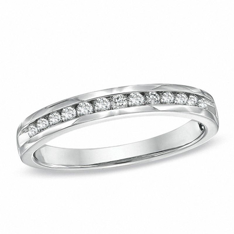 Main Image 1 of 1/2 CT. T.W. Certified Diamond Anniversary Band in 14K White Gold (I/SI2)