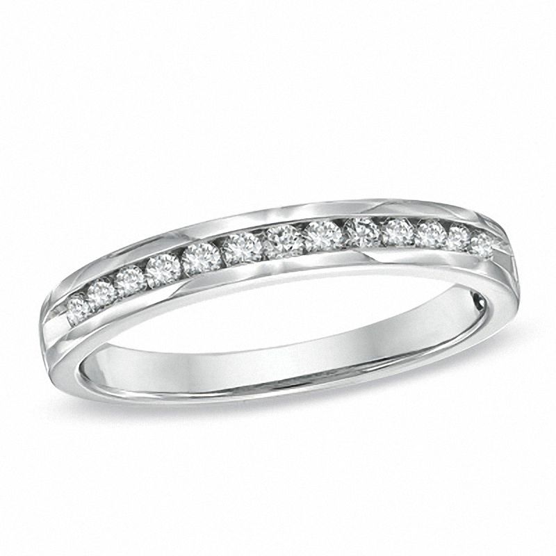 1/2 CT. T.W. Certified Diamond Anniversary Band in 14K White Gold (I/SI2)