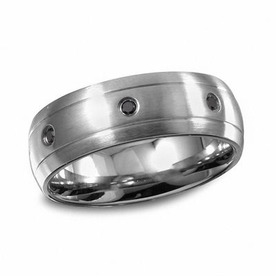 black stone wedding rings