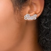 Thumbnail Image 1 of Name Stud Earrings in Sterling Silver (1 Line)