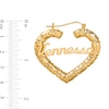 Thumbnail Image 2 of Heart-Shaped Name Hoop Earrings in 10K Gold (10 Characters)