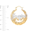 Thumbnail Image 2 of Two-Tone Bamboo Name Hoop Earrings in Sterling Silver with 24K Gold Plate (10 Characters)