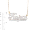 Thumbnail Image 2 of Diamond Accent Hammered Name Pendant in 10K Two-Tone Gold (10 Characters)