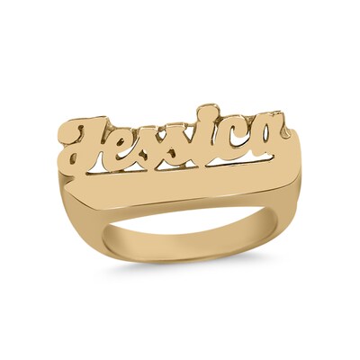 Polished Name Ring in 10K Gold (8 Characters) | Zales