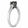 1/2 CT. Princess-Cut Black Diamond Solitaire Engagement Ring in 10K White Gold