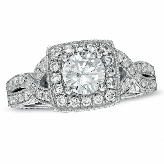1-1/2 CT. T.w. Certified Diamond Engagement Twist Ring in 14K White Gold (I/I1)