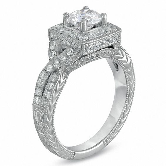 1-1/2 CT. T.w. Certified Diamond Engagement Twist Ring in 14K White Gold (I/I1)
