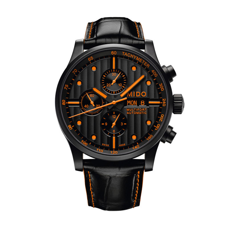 Men's MIDO® Multifort Strap Automatic Chronograph Watch with Black Dial (Model: M005.614.36.051.22)