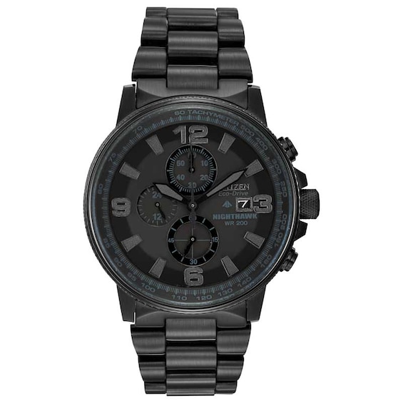 Citizen Eco-Drive Men's Black Leather Strap Watch 42mm - Macy's