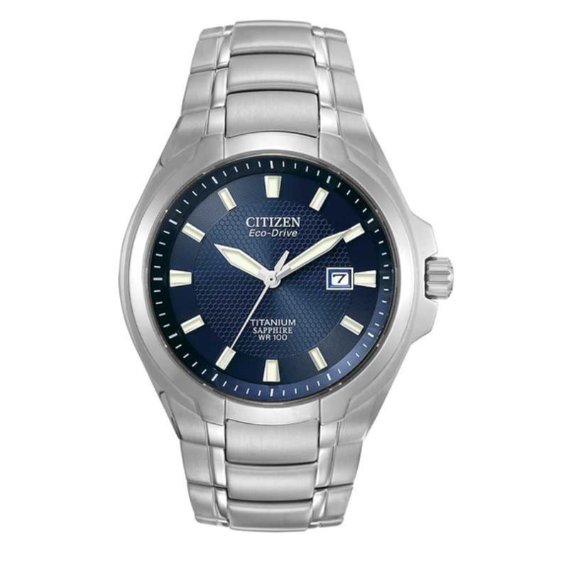 Main Image 1 of Men's Citizen Eco-Drive® Paradigm Super Titanium™ Watch with Dark Blue Dial (Model: BM7170-53L)