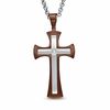 Thumbnail Image 1 of Men's Diamond Accent Stacked Cross Pendant in Two-Tone Stainless Steel - 24"