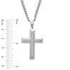 Thumbnail Image 2 of Men's 1/8 CT. T.W. Diamond Cross Pendant in Two-Tone Stainless Steel - 24"
