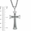 Thumbnail Image 2 of Men's Stainless Steel Cross Pendant with Black Resin Inlay - 24"