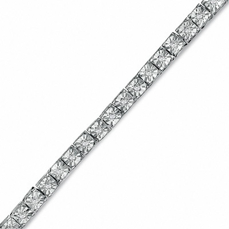 Main Image 1 of 1/4 CT. T.W. Diamond Tennis Bracelet in Sterling Silver