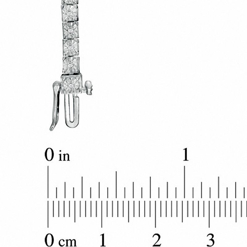 Main Image 3 of 1/4 CT. T.W. Diamond Tennis Bracelet in Sterling Silver