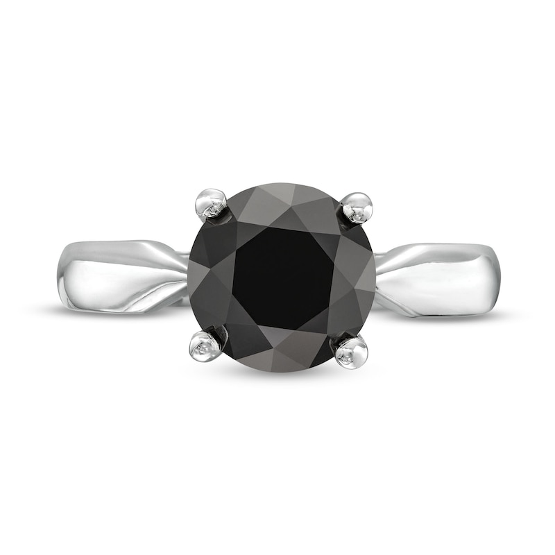 3 CT. Black Diamond Solitaire Ring in 10K White Gold