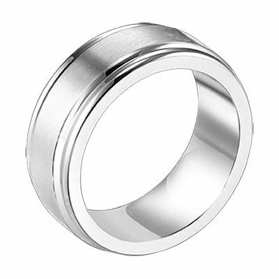 Triton 9.0mm Comfort Fit Polished Stainless Steel Wedding Band