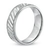 Thumbnail Image 2 of 7.0mm Comfort Fit Slant Cobalt Wedding Band - Size 10