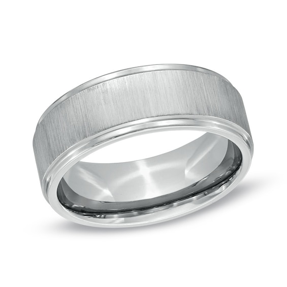 8.0mm Comfort Fit Satin Finish Cobalt Wedding Band - Size 10