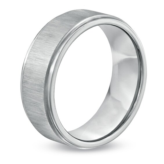 8.0mm Comfort Fit Satin Finish Cobalt Wedding Band - Size 10