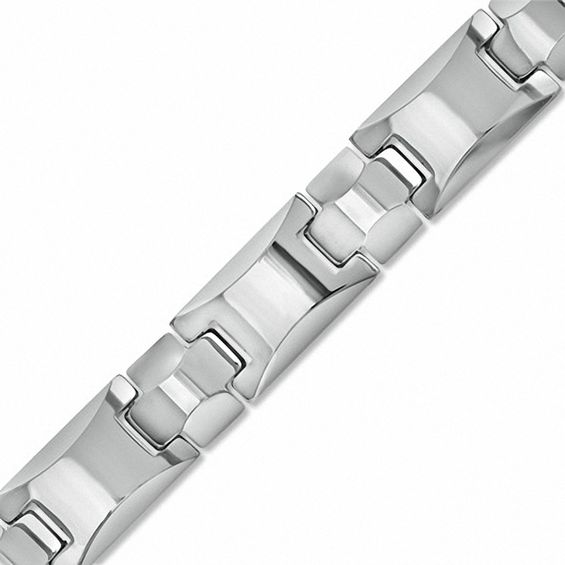 Rounded Link Bracelet in Tungsten - 8.5"
